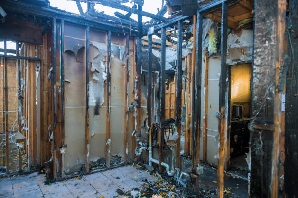 Professional Fire Damage Removal technician working in Roanoke, TX